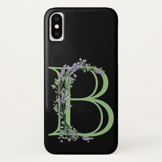 Alphabet Brief B Aquarelllavender Eukalyptus Case-Mate iPhone Hülle (Rückseite)