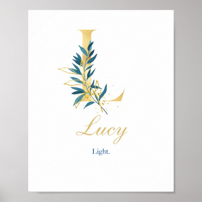 Alphabet Brief L Wall Poster Name und Bedeutung (Vorne)