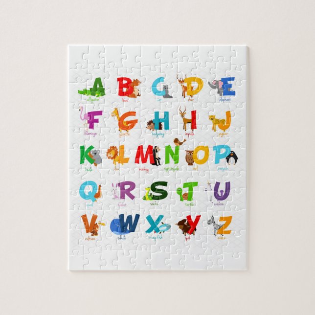 Alphabet-Brief mit Tieren Puzzle (Vertikal)