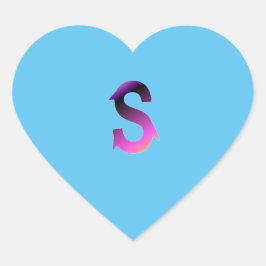 Alphabet Brief S Aufkleber. Herz-Aufkleber