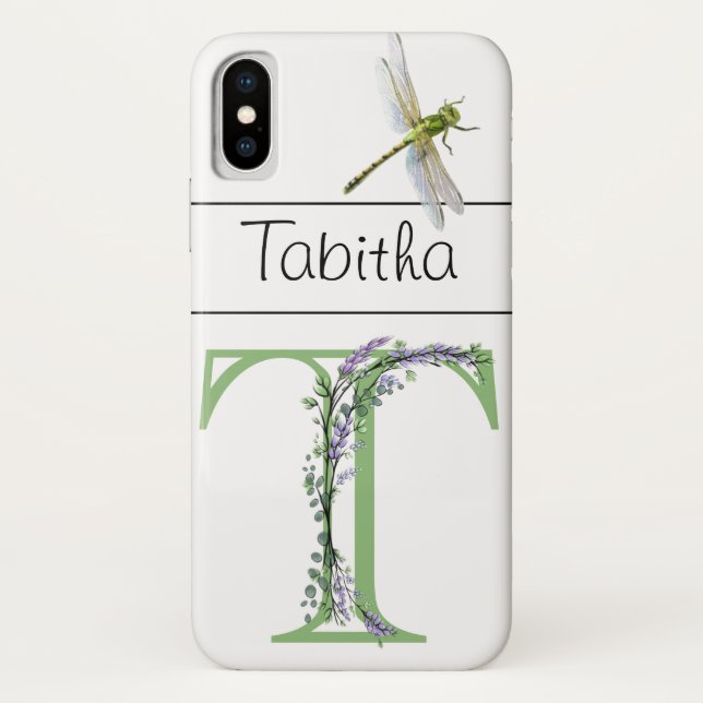 Alphabet Brief T Lavender Eucalyptus Dragonfly Case-Mate iPhone Hülle (Rückseite)
