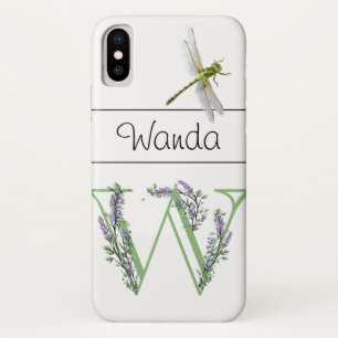 Alphabet Brief W Lavender Eucalyptus Dragonfly Case-Mate iPhone Hülle