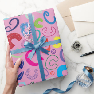 Alphabet Buchstabe C Geschenkpapier - Pink