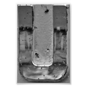 Alphabet-Buchstabe-Fotografie U3 Schwarzweiss-4x6 Fotodruck