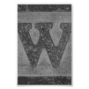 Alphabet-Buchstabe-Fotografie-W3 Schwarzweiss-4x6 Fotodruck