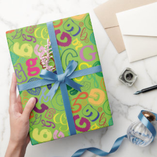 Alphabet Buchstabe G Geschenkpapier - Grün