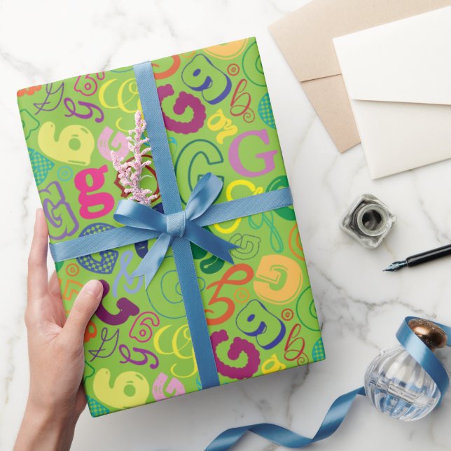 Alphabet Buchstabe G Geschenkpapier - Grün (Schenken)