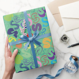 Alphabet Buchstabe S Geschenkpapier - Grün