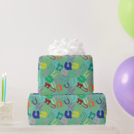 Alphabet Buchstabe U Geschenkpapier - Grün
