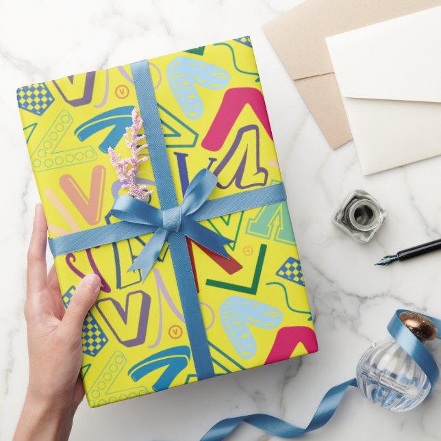 Alphabet Buchstabe V Geschenkpapier - Gelb (Schenken)