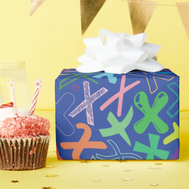 Alphabet Buchstabe X Geschenkpapier - Blau (Geburtstagsparty)