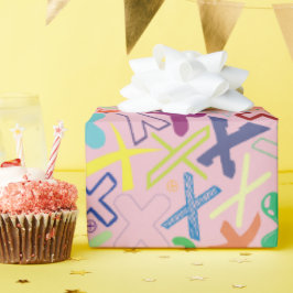 Alphabet Buchstabe X Geschenkpapier - Pink