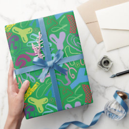 Alphabet Buchstabe Y Geschenkpapier - Grün
