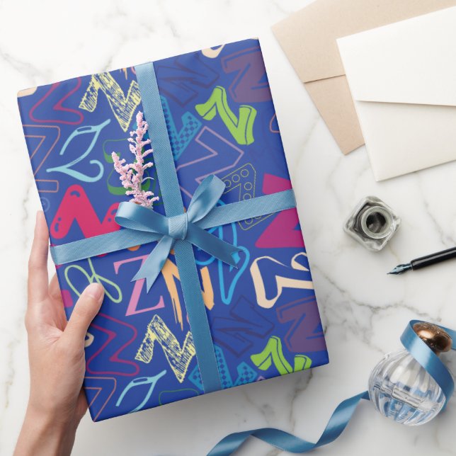 Alphabet Buchstabe Z Geschenkpapier - Blau (Schenken)