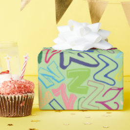 Alphabet Buchstabe Z Geschenkpapier - Grün