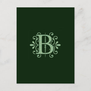 Alphabet-Buchstaben - Buchstabe B - grün Postkarte