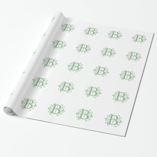 Alphabet-Buchstaben - Buchstabe B - weiß Geschenkpapier (Ungerollt)