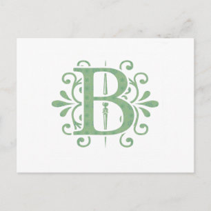 Alphabet-Buchstaben - Buchstabe B - weiß Postkarte