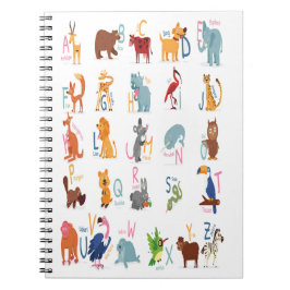 Alphabet Buchstaben Tiere für Kinder Lehrer Notizblock