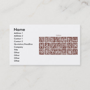 Alphabet Business Card aus dem 16. Jahrhundert Visitenkarte