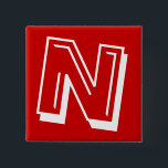 Alphabet-Button - Buchstabe N - Rot Button<br><div class="desc">Buchstabe N - Alphabet-Button in einem glücklichen und Spaß-Schriftart</div>