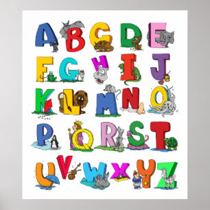 Alphabet Cartoon Poster AB 14.95