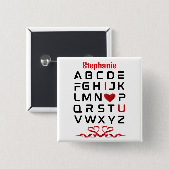 Alphabet Chart I I Liebe Button (Vorne & Hinten)