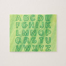 Alphabet Chart Upper Case Letters Puzzle Green