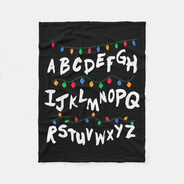 Alphabet Christmas Lights T Shirt Stranger Tee Gif Fleecedecke (Vorderseite)