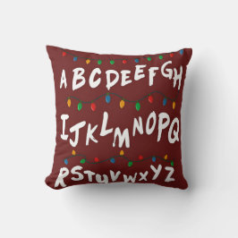 Alphabet Christmas Lights Wall Pillow Decorative Kissen