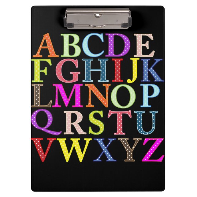 Alphabet Clipboard Klemmbrett (Vorderseite)