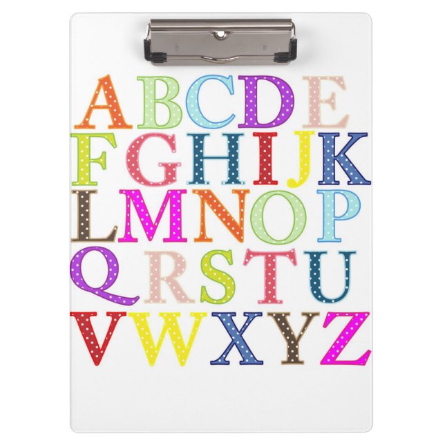 Alphabet Clipboard Klemmbrett (Vorderseite)