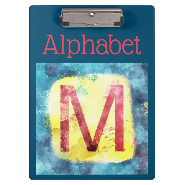 Alphabet Clipboard Klemmbrett (Vorderseite)