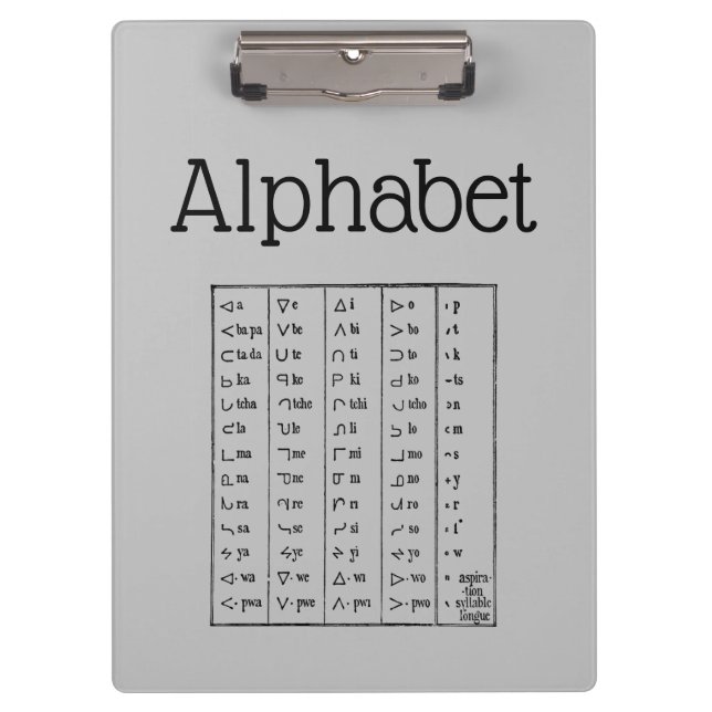 Alphabet Clipboard Klemmbrett (Vorderseite)