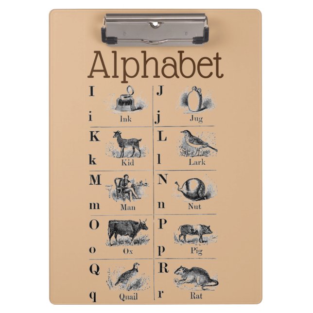 Alphabet Clipboard Klemmbrett (Vorderseite)