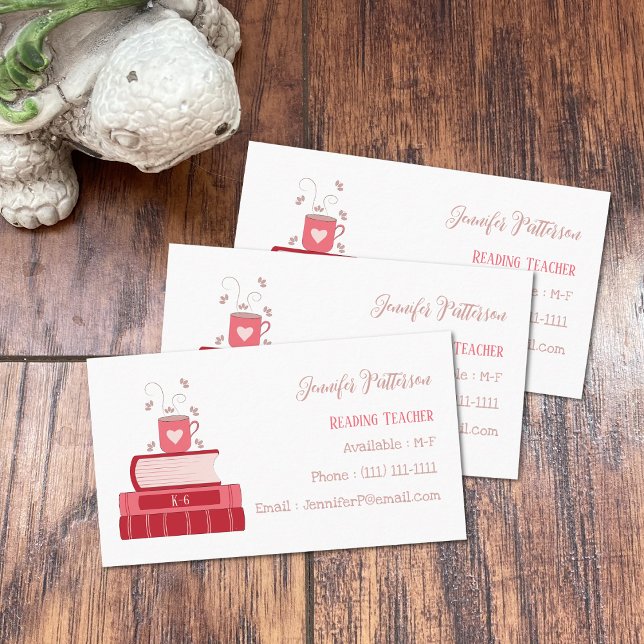 Alphabet Coach Red Books White Business Cards Visitenkarte (Von Creator hochgeladen)