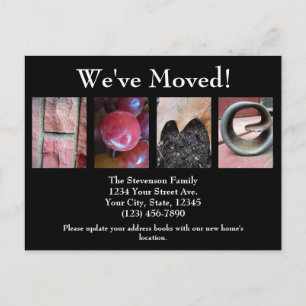 Alphabet Collage, ZUHAUSE Letter Word Art Moving Ankündigungspostkarte