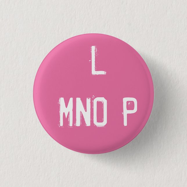 Alphabet Collectible "L MNOP" (#12) Button (Vorderseite)