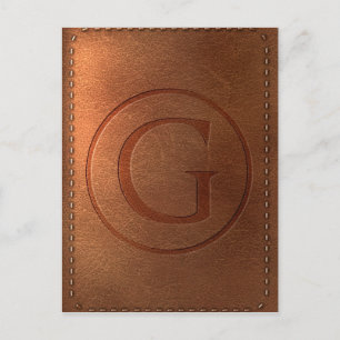 Alphabet Cuir Buchstabe G Postkarte