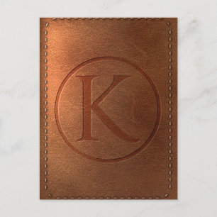 Alphabet Cuir Buchstabe K Postkarte