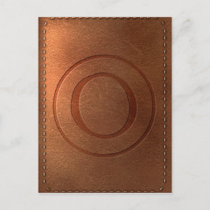 Alphabet cuir lettre O Postkarte