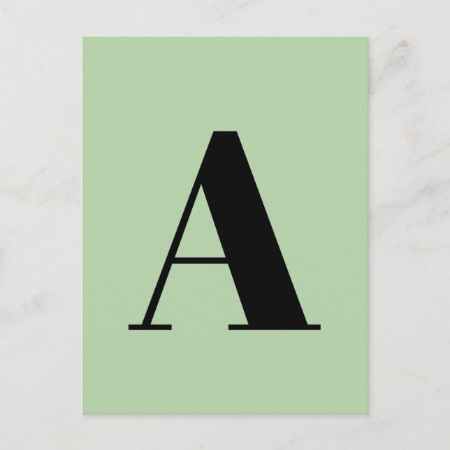 Alphabet Custom Letter | Modernes Minimalistisches Postkarte (Vorderseite)