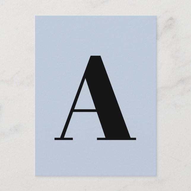 Alphabet Custom Letter | Modernes Minimalistisches Postkarte (Vorderseite)