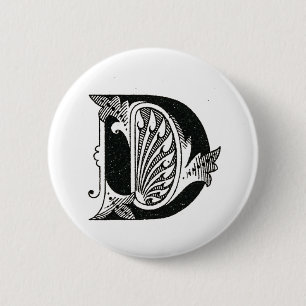 Alphabet d, Buchstabe d, Monogramm d, Buchstabe d Button