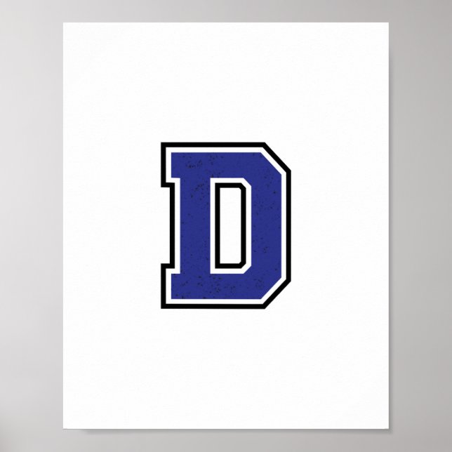 Alphabet D in Blue Color Poster (Vorne)