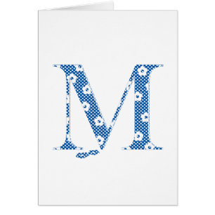 Alphabet der Blume M (blau und Punkte)