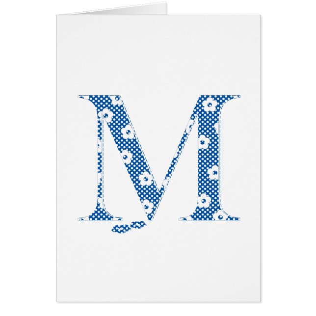 Alphabet der Blume M (blau und Punkte) (Vorne)