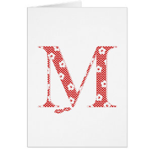 Alphabet der Blume M (rot und Punkte)