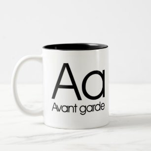 Alphabet der Typografie-Tasse - Avantgarde Zweifarbige Tasse