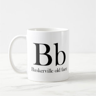 Alphabet der Typografie-Tasse - Baskerville altes Kaffeetasse